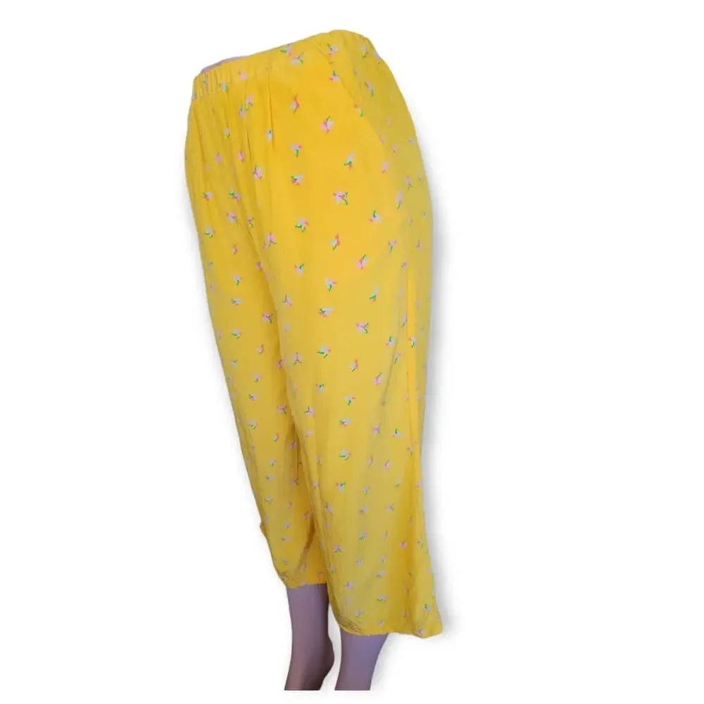 Paris Atelier & Other Stories Wide Leg Pants Women's Size 4 Yellow Cropped‎ - Picture 9 of 11